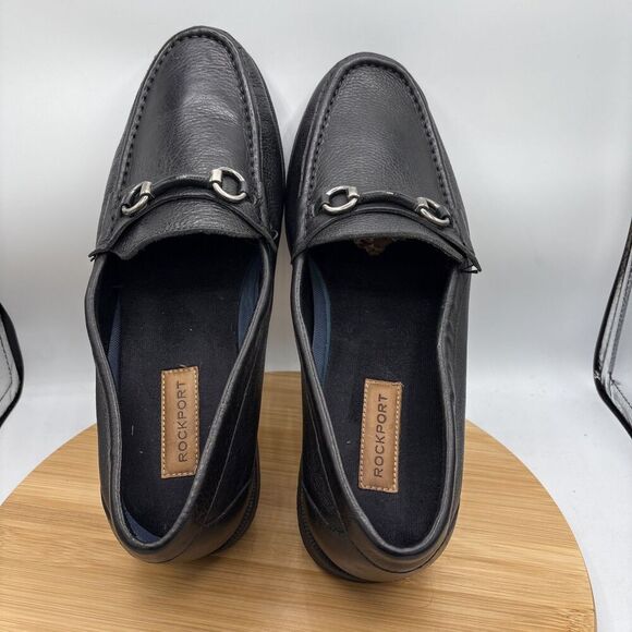 Rockport Mens Preston Bit Loafer 12W Black Leather Comfort Slip On Business - Picture 6 of 9